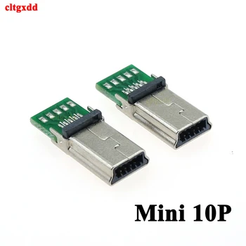 10-50pcs Micro Mini USB Vyrų 10 Pin USB 10Pin PCB Jungtis, Plokščias Kištukas Adapteris MP3 MP4 Lizdas