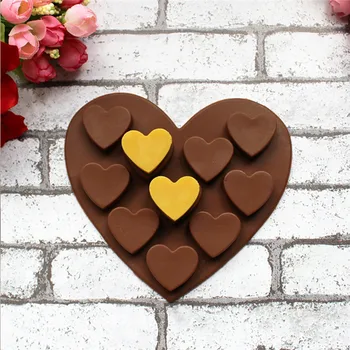 10 Ertmės Meilė Širdies Formos Šokolado Silikoninė Forma Kepimo Formą Minkštas Tortas Šokolado Pelėsių 