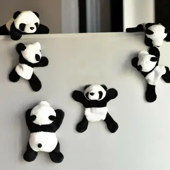 1Pc Animacinių filmų Mielas Minkštas Pliušinis Panda Šaldytuvas Stiprus Magnetas Šaldytuvas Lipdukas Namų Dekoro Suvenyrų Virtuvės Reikmenys