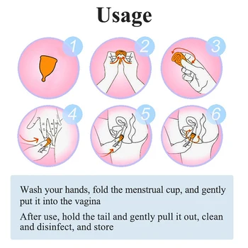 1pcs Moteriškos Higienos Menstruacijų Taurės Medicininės kokybės Silikono Copo Menstruacijų de Silikono Medica Daugkartinio naudojimo Menstruacinis Puodelis