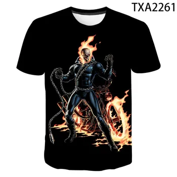 2020 Naujas Ghost Rider 3D marškinėliai Vyrams, Moterims, Vaikams Laisvalaikio Streetwear Berniukas Mergaitė Vaikai Atspausdintas T-shirt Mados Vasaros Kietas Viršūnes Tee