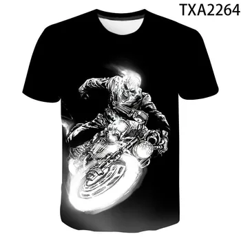 2020 Naujas Ghost Rider 3D marškinėliai Vyrams, Moterims, Vaikams Laisvalaikio Streetwear Berniukas Mergaitė Vaikai Atspausdintas T-shirt Mados Vasaros Kietas Viršūnes Tee