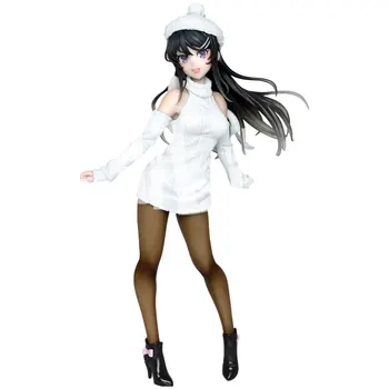 2021 20cm Originalus Anime Aobuta Sakurajima Mai Megzti Suknelę Ver Mai Senpai PVC Veiksmų Skaičius, Modelis Lėlės, Žaislai