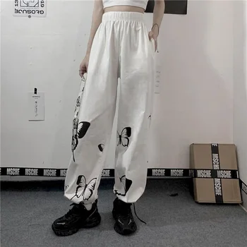 2021 M. Pavasario, Vasaros Naujos Kelnės Moteriška Studentų Korėjos Harajuku Prarasti Atsitiktinis Plius Mados Streetwear Moterų Goth Sweatpants Kelnės