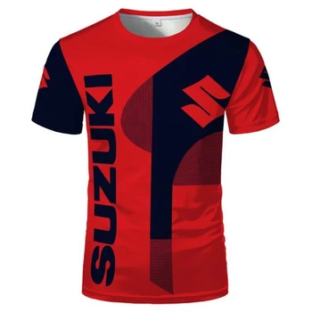 2021 m. Vasarą, Naujos Lauko Sportas vyriški T-shirt 3d Spausdinimo Suzuki Motociklo Jojimo Trumpas Rankovės Vyrų ir Moterų Kietas Viršūnes