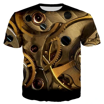 3D Motociklo marškinėliai Tee Vyrų Vasaros Įdomus Atspausdintas T-shirt vyriški T-shirt Pankų Drabužių, Retro Drabužių, Mechaninė, T-marškinėliai, Topai