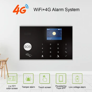 4G 3G Wifi, GSM apsaugos Sistemos, Namo Apsaugos Signalizacijos Komplektas Tuya APP Contorl su IP Kameros Durų Jutiklis Paramos Alexa & Home 