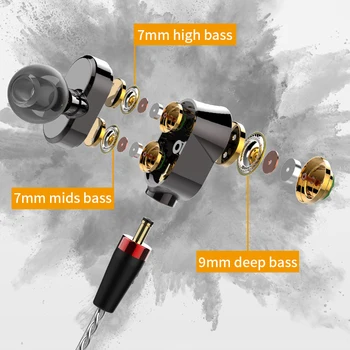 6-moving coil laidinio ausinės stereo pažangios triukšmo mažinimo vandeniui ausines keičiamos laidinio ausines.