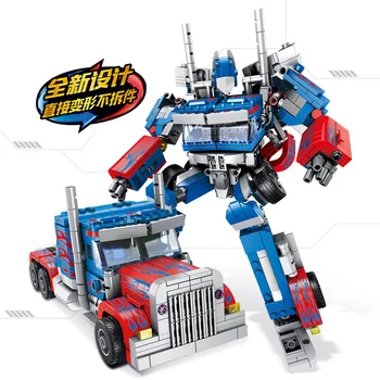 621018 Transformacijos 2in1 Optimus Transformuoti Premjero Robotas Automobilis Didelis Sunkvežimis Statybinės Plytos Blokai Modeliai Suderinami Dovanos