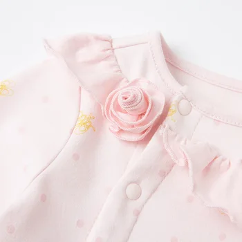 DBH15935 dave bella pavasarį naują gimęs kūdikis mergaičių mados gėlių spausdinti jumpsuits kūdikiams, vaikiška drabužiai vaikams romper 1 vnt