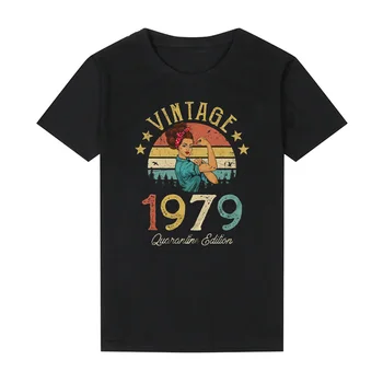 Derliaus 1979 Karantino Edition T-Shirt 42 metų amžiaus 42 Gimtadienio Dovanų Idėja Moterims Mergaičių Mama, Žmona, Dukra, Juokingi Šviesą Marškinėlius