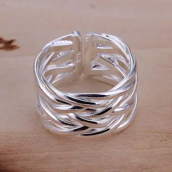 Didmeninė sidabro padengtą žiedas, bižuterijos, Pintas Žiedas SMTR022