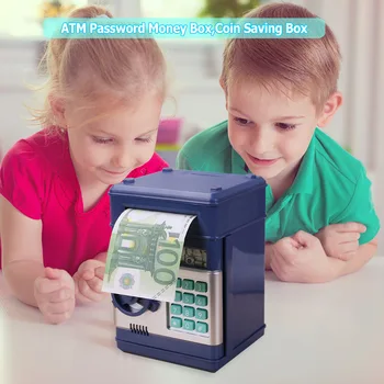 Elektroninių Piggy Bank ATM Slaptažodį Monetas, seifo Pinigus dėžė Automatinė Indėlių Mašina Žaislo Banknotų Gimtadienio Dovana Vaikams