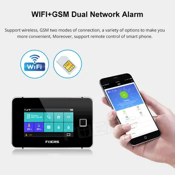 G60 pirštų Atspaudų Signalizacijos Tuya WiFi, GSM Namų Apsaugos Signalizacijos Sistemos Jutikliniu ekranu, Temperatūros, Drėgmės Ekranas Smart Signalizacijos Komplektas