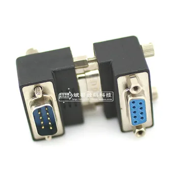 Gręžimo specialios RS232 DB 9-pin nuosekliojo prievado adapteris DSUB male moterims 90 laipsnių alkūnė adapteris