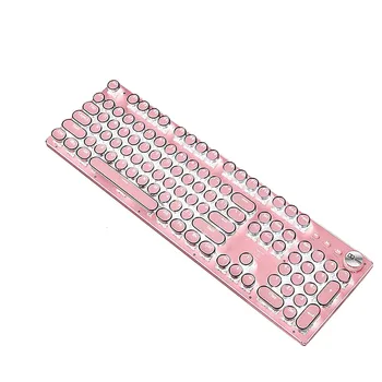 K901 Žaidimų Klaviatūra Retro Punk Mašinėle stiliaus Usb Laidinio Stilingas 104 Klavišą, Rožinė Mėlyna Mechaninė Klaviatūra Desktop Laptop