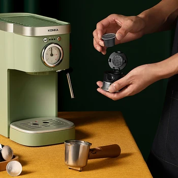 KONKA italijos pusiau automatinė kapsulė kavos aparatas namų retro išgalvotas pieno burbulas mini kavos milteliai dvigubos paskirties mašinos