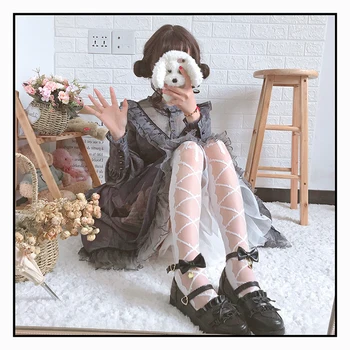 Lolita moterų kūgio stiklo slim vasarą kelio kojinių harajuku Lolita Japonijos kojinės