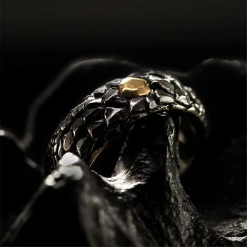 Loredana Mados Išskirtinį Black Dragon Gamtos Dragon Svarstyklės Modeliavimo Bronzos Žiedas Vyrams.Atostogų Gimtadienio Dovanos Berniukams