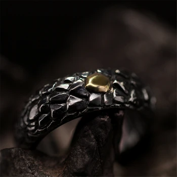 Loredana Mados Išskirtinį Black Dragon Gamtos Dragon Svarstyklės Modeliavimo Bronzos Žiedas Vyrams.Atostogų Gimtadienio Dovanos Berniukams