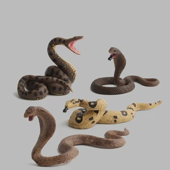 Modeliavimo Laukinių Gyvūnų Kobra Python Figūrėlės Modeliai Veiksmų Skaičiai Mini Snake Plastiko Vaikams, Žaislai