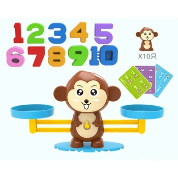 Montessori Matematikos Žaislas Skaitmeninis Beždžionė Balansas Masto Švietimo Matematikos Pingvinas Balansavimo Masto Numeris Stalo Žaidimas Vaikams, Kurie Mokosi Žaislai