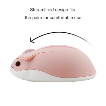 Naujas Atvykimo Mielas Mouse USB Optical Wireless Žaidimų Cartoon Mause Rožinė 3D Žiurkėno Formos Žaidėjus Pelių 1600DPI Girl Dovana Nešiojamas kompiuteris