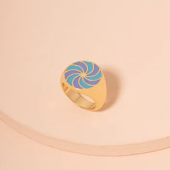 Naujas Ins Vintage Spalvos Besisukančio Žiedo Paprasta Kūrybos Lašas Aliejaus Saldainis Žiedai, Moterų, Vyrų Mados Juvelyrika Dovana