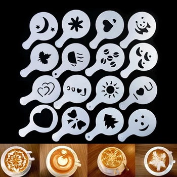 Naujausias Lengva Kavos Piešimo Trafaretai Šabloną Išgalvotas Kavos Kilimėlis Dekoravimo Trafaretus Virtuvės Įrankiai Kavos Latte karštas Šokoladas