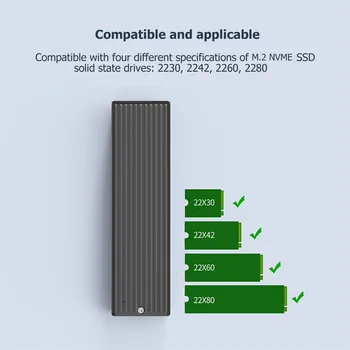 ORICO M. 2 NVME Kietojo Disko Gaubto Langelį NGFF TypeC Mobiliojo Išorės Box 10/5Gbps PCIe SSD Atveju 2230 2242 2260 2280 SSD