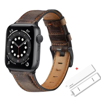 Retro natūralios Odos Dirželis apple žiūrėti 6 SE 5 4 3 42mm 38mm riešo watchband apyrankę applwatch 
