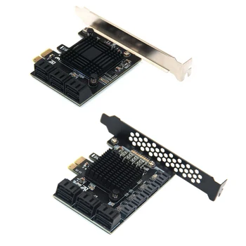 SATA PCIE 1X Adapteris 6/10 Uostų PCIE X4 X8 X16 į SATA 3.0 6Gbps Sąsajos Norma Stove Plėtros Kortelę Palaiko 32TB Stalinių