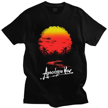 Spalvingas Vyrų T Shirts Apocalypse Now T-shirt Trumpas Rankovėmis Minkštos Medvilnės Sunest Tee O-kaklo Filmą Vietnamo Karas Kongo Marškinėlius Merch
