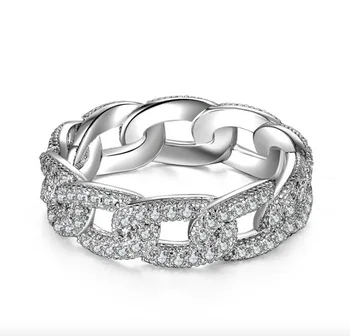 SPR1 sidabro Žiedas Gražus gana mados Vestuvių žiedas Šalis Balto aukso spalva moterys akmens crystal Lady papuošalai