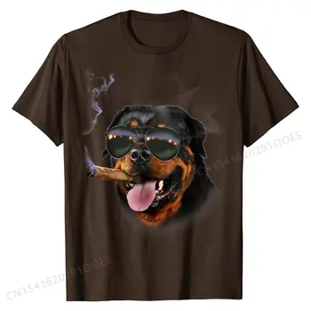 T-Shirt, Rottweiler su Cigarų Dėvėti Aviatorius Sunglass, Šuo Atsitiktinis T Marškinėliai Vyrams Šukuotinės Medvilnės Marškinėliai Vasaros Nuolaida