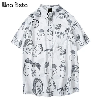 Una Reta Vyrų marškinėliai Street Havajai Paplūdimio Vasaros Retro trumpas rankovės marškinėliai Atsitiktinis Hip-hop spausdinti Harajuku Vyras Viršūnes Dropshipping