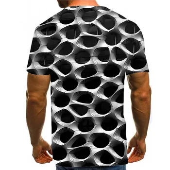 Vyriški Grafinis T Marškinėliai 3D Spausdinimo Marškinėliai Abstraktus Modelis Viršūnes Perdėti Tees Ratas, LA Hip-Hop Trumpas Rankovės Psichodelinio T-shirt
