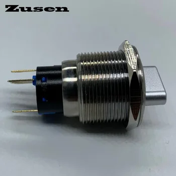Zusen 22mm metalo selektoriaus jungiklis 2 pozicijos 1NO1NC užraktas su rodyklių simbolis led šviesos