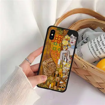 Bučinys Gustavo Gustav Klimt bučinys, Telefono dėklas skirtas iPhone 11 12 pro XS MAX 8 7 6 6S Plus X 5S SE 2020 XR